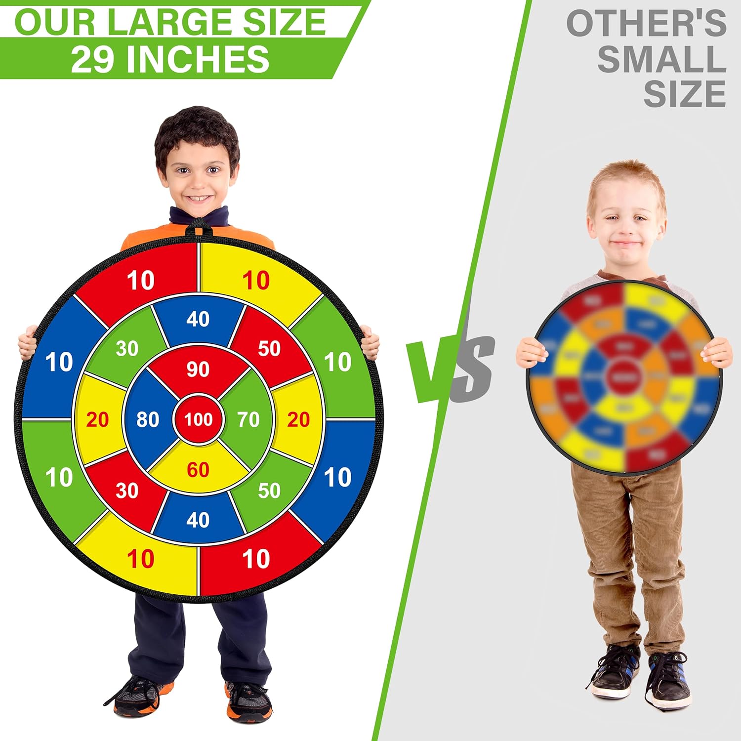 AimPro Large Double-Sided Kids Dartboard for Safe Indoor Active Learning Play