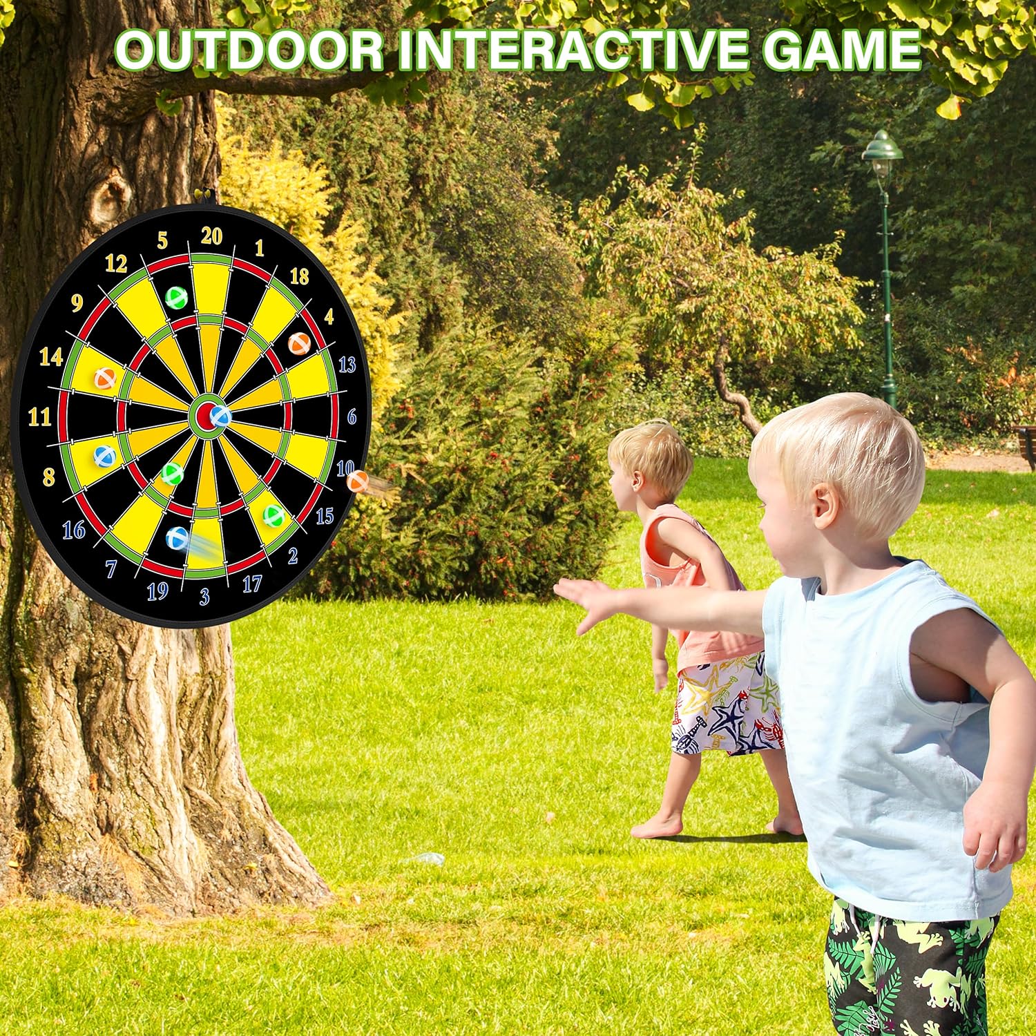 AimPro Large Double-Sided Kids Dartboard for Safe Indoor Active Learning Play