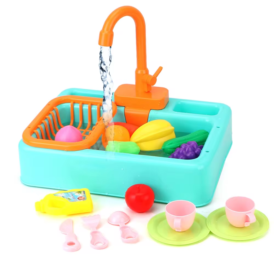 AquaPlay Kids Sink Toy with Running Water Tap, Educational Pretend Play Set