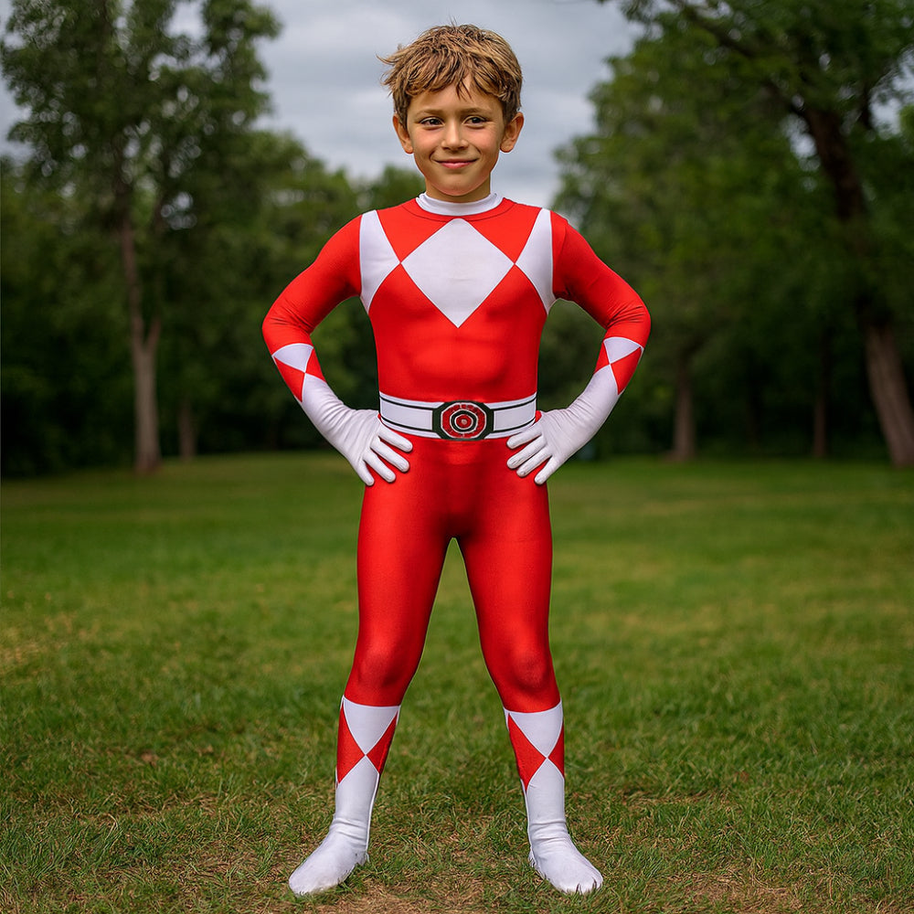 PowerRangerX Kids Ranger Muscle Costume Set, Jumpsuit with Mask for Dress-Up Play