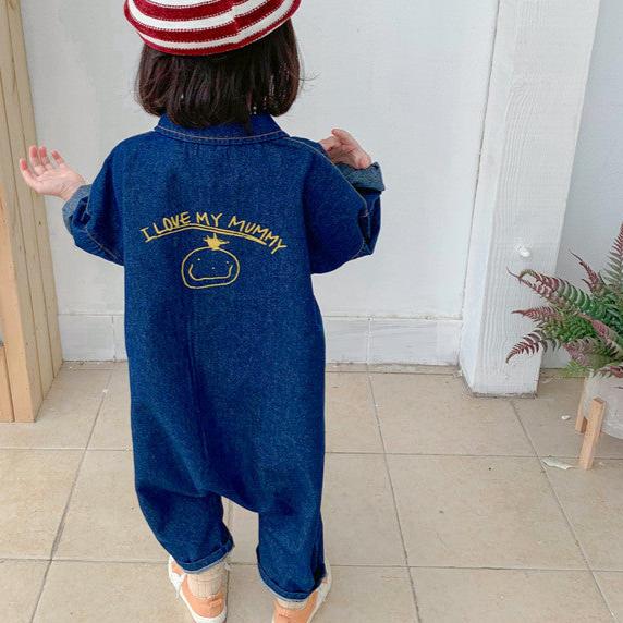 LittleRoam Denim Jumpsuit for Toddlers – Soft Cotton Overall, Unisex, Ages 1–7