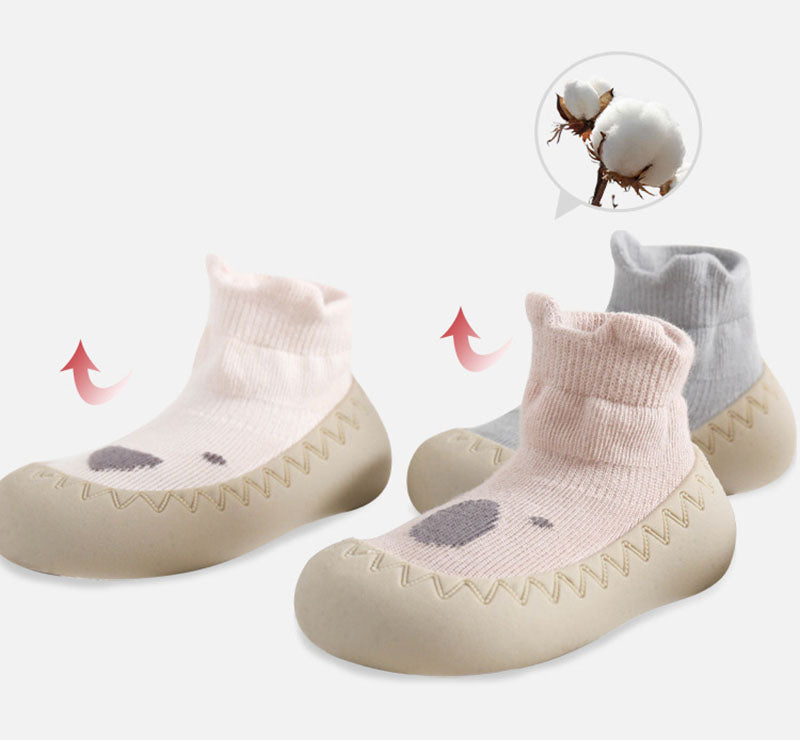 LittlePaws Baby Booties, Non-Slip Soft Sole Unisex First Shoes 0–3 Years